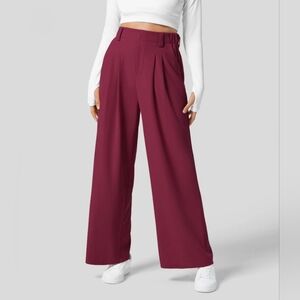 NEW Halara Flex High Waisted Pocket Wide Leg Waffle Work Pants size Large